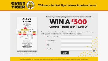 Giant Tiger Customer Experience Survey Contest