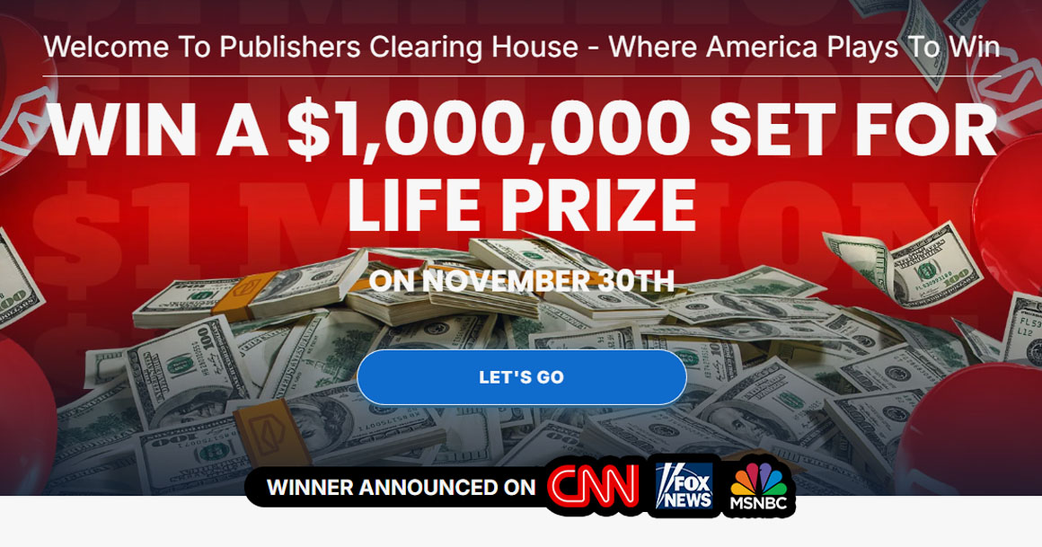 PCH - Win $1,000,000 Set for Life Prize Sweepstakes