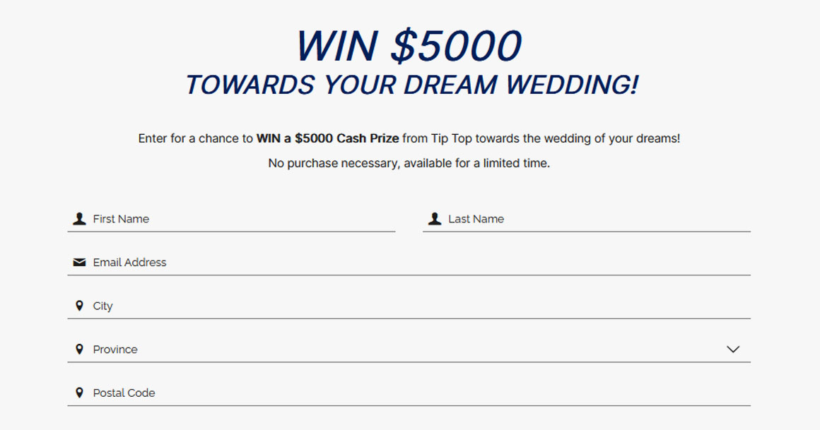 Tip Top - Your Dream Wedding Contest